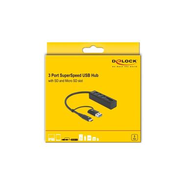 Delock USB Hub 3.0 Type-C + SD/MicroSD Slot