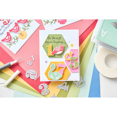 SIZZIX Fustelle 666723 Folk Numbers 18 pezzi