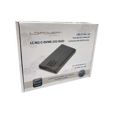 LC-Power Boîtier externe LC-M2-C-NVME-2X2-RAID M2/U.2 SSD