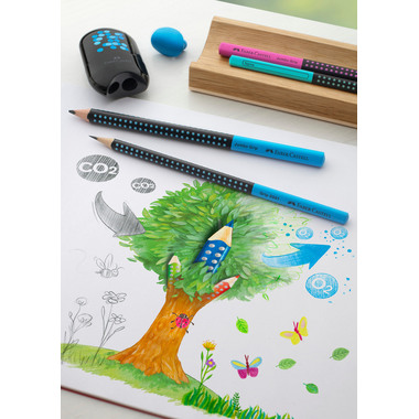 FABER-CASTELL Bleistift Jumbo Grip HB 511910 Two Tone schwarz/blau
