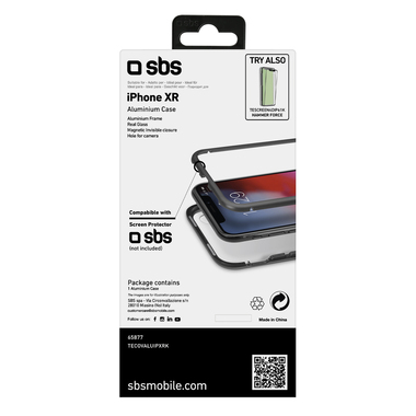 Cover aus Aluminium und Hartglas für iPhone XR