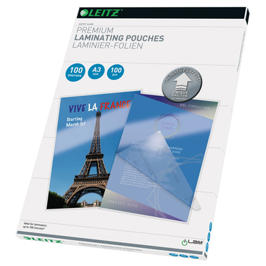 LEITZ Pelicole per laminazione A3 16919 lucido, 100my 100 pezzi