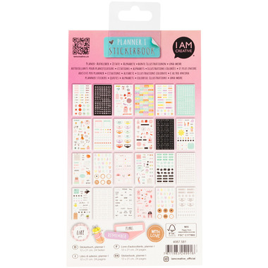 I AM CREATIVE Stickerbook Planner 12x23cm 4087.581 24 Blatt