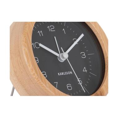 KARLSSON Klassischer Wecker Neat Round Bambus / Schwarz