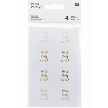 RICO DESIGN Sticker Best Day ever 99001.22.13 weiss 32 Stück
