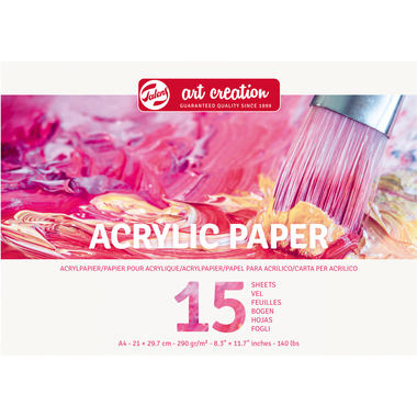 TALENS Papier 9316002M Acrylique A4, 290G, 15 flls.