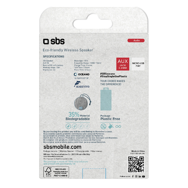 Eco-friendly wireless speaker with AUX input