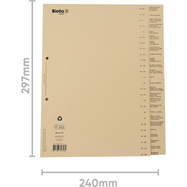 BIELLA Répertoire à construction A4 46442691U brun FR 26 pcs.