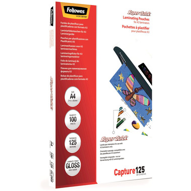 FELLOWES Pochettes à plastifier A4 5440101 brillant, 125my 100 pcs.