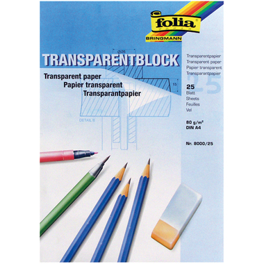 FOLIA Carta trasparente A4 03.8000.25 80/85g 25 fogli