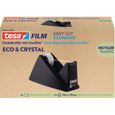 TESA Tesafilm eco&crystal 10mx19mm 59045-00000 Dérouleur de table noir 1 pcs.