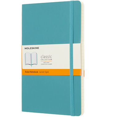 MOLESKINE Notizbuch L/A5 715505 liniert, SC, Riff Blau