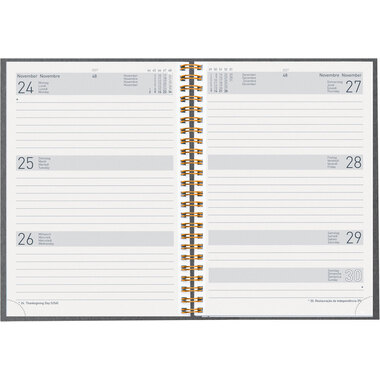 BIELLA Agenda Dispo Term 2027 808592270027U 1S/2P gris foncé 14.5x20.5cm