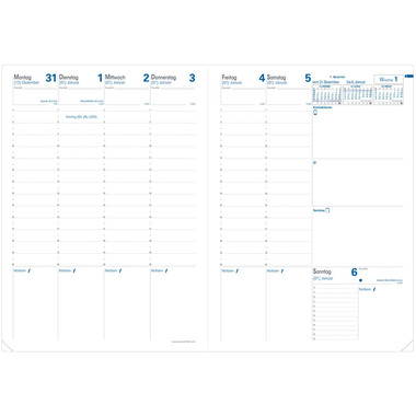 QUO-VADIS Agenda Impala Prenote 2026 024067Q 1W/2S schwarz DE 21x29.7cm