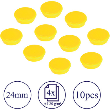 FRANKEN Haftmagnete 24mm HM20 04 gelb 10 Stück