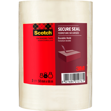 SCOTCH Verpackungsband 50mmx66m HV5066T3T transparent 3 Rollen