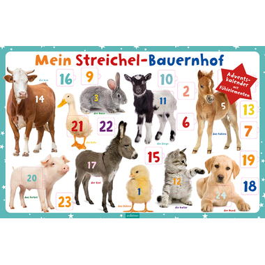 ARS EDITION Adventskalender 62x40.2cm 12552 Streichel-Bauernhof