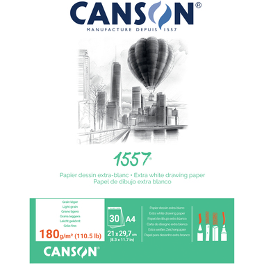 CANSON Sketchbook 1557 A4 204127414 bianco, 180g 30 fogli