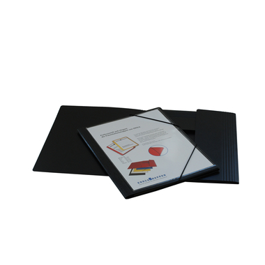 EROLA Gummibandmappe 650my A4 33299S schwarz Press. m. Fronttasche