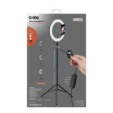 LED-Ring mit ausziehbarem Stativ