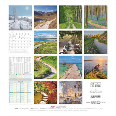 ALPHA EDITION Calendrier 2026 160325 Chemins ML 30x30cm
