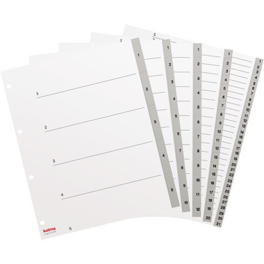 KOLMA Register LongLife A4+ 19.410.03 grau 1-10