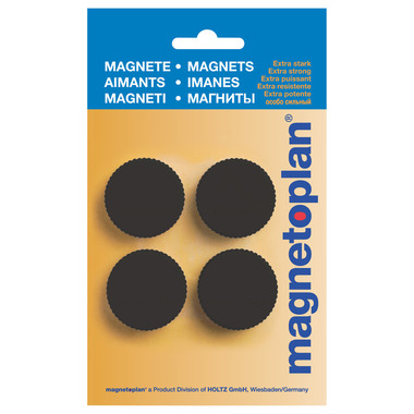 MAGNETOPLAN Calamita Magnum 16600412 nero, Blister 4 pezzi
