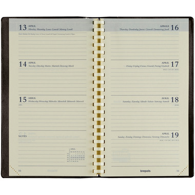 BREPOLS Agenda Interplan 736 Pal. 2027 0.736.3322 1W/2S ass. 8.9x16cm