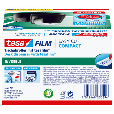 TESA Dérouleur Easy Cut Compact 538280000 incl. 1 roul invisib. 33mx19mm