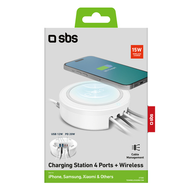 5-in-1 fast charging station with wireless base | SBS