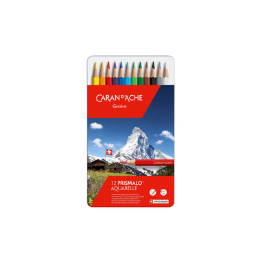 CARAN D'ACHE Farbstifte Prismalo 3mm 999.312 ass. in Metallsch. 12 Stück