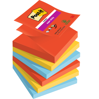 POST-IT Z-Notes Playful 76x76mm R330-6SSPLAY 3-farbig ass. 6x90 Blatt
