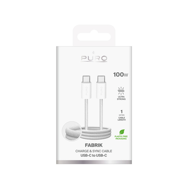 Cavo in tessuto "FABRIK" da USB-C a USB-C, 1m | Puro