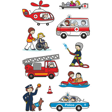 Z-DESIGN Sticker Kids 54137 Rettung 27 Stück/3 Blatt