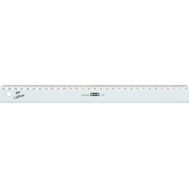 M+R Règle plate 30cm 711300090 transparent, pour gauchers