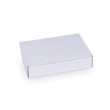 Gift Box with compartments & foldable lid in white 220x160x46mm