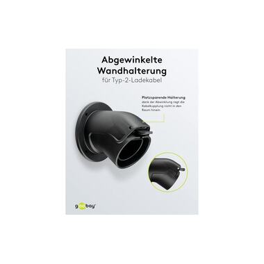 Goobay Wandhalterung abgewinkelt für Ladekabel Typ-2