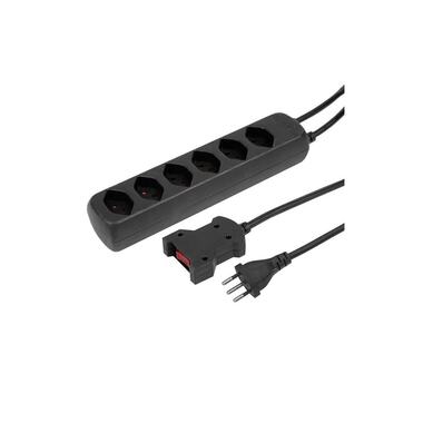STEFFEN Power Strip POWER EASY 6xT13 with Cable Switch Black