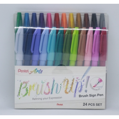 PENTEL Brush Sign Pen SES15C-24ST1 24 couleurs, étui