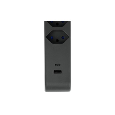STEFFEN Power Strip IQ 6 x T13, USB-A+C Anthracite, 3 m Cable