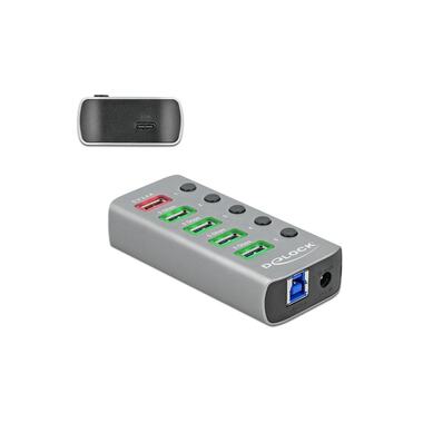 Delock USB-Hub 63263 USB 3.0 - 4x USB-A / 2x Porta di ricarica