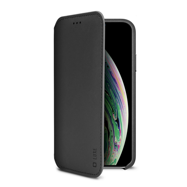 Étui folio effet cuir pour iPhone XS Max