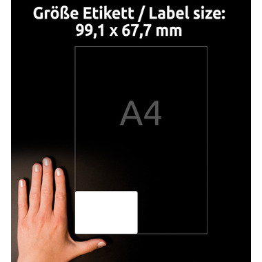 AVERY ZWECKFORM Etiketten 99,1x67,7mm L7765-40 weiss, glossy 320 Stück