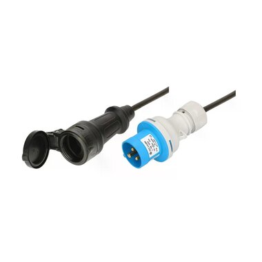 maxCAMP Adapterkabel 0.5 m T23 - CEE16/3, IP44, Schwarz