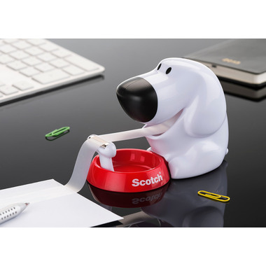 SCOTCH Dispenser Cane bianco C31 incl.1 rot.Magic 810 19mmx7.5m