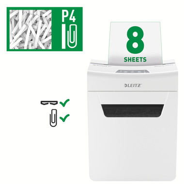 LEITZ Aktenvernichter IQ Protect 8091-20-00 8X, P-4, 14lt