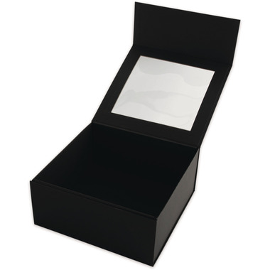 ELCO Geschenkbox m. grossem Fenster 82115.11 schwarz, 22x22x10cm 5 Stk.