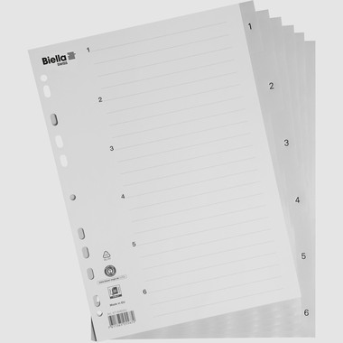 BIELLA Register PP A4 47140600U grau 1-6
