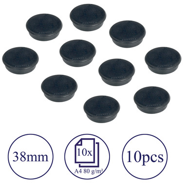 FRANKEN Magnete 38mm HM38 10 schwarz 10 Stück