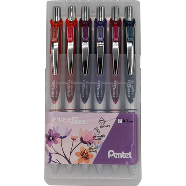 PENTEL Rollerball EnerGel 0.7mm BL77-6FL Flora Set 6 Stück